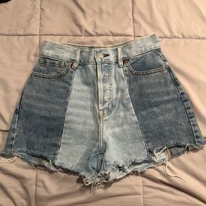 PacSun high rise, two toned mom jean shorts, size 24 (waist)